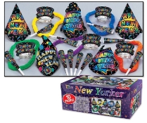 New Yorker New Year Assortment for 10 New Yorker New Year Assortment, assortment, new year's eve, party favor, hat, tiara, horn, leis, wholesale, inexpensive, bulk