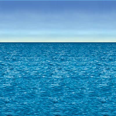 Ocean and sky printed on thin plastic material.