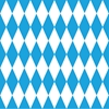 Oktoberfest Backdrop printed with blue and white diamonds on thin plastic material.