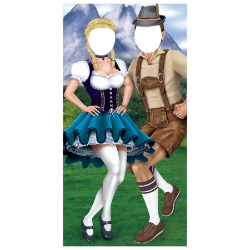 Oktoberfest Couple Photo Prop Stand-Up (Pack of 4) Oktoberfest photo props, Bavarian photo booth props, Oktoberfest couple stand up, German themed party decorations, lederhosen dirndl props, beer festival decorations, Oktoberfest party supplies, photo booth stand ins, fall festival props, Party Express Oktoberfest
