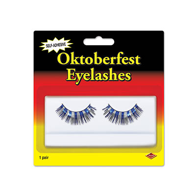Oktoberfest Eyelashes with Blue and White lashes 