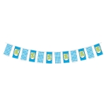 Oktoberfest Pennant Banner with pennants printed in white and blue diamond design and others with the Bavarian Lion. 