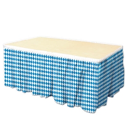 Blue and White Oktoberfest Table Skirting