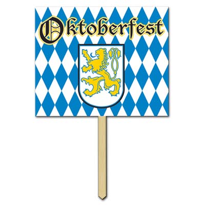 Oktoberfest Yard Sign has a Oktoberfest design to it including the Bavarian Lion.