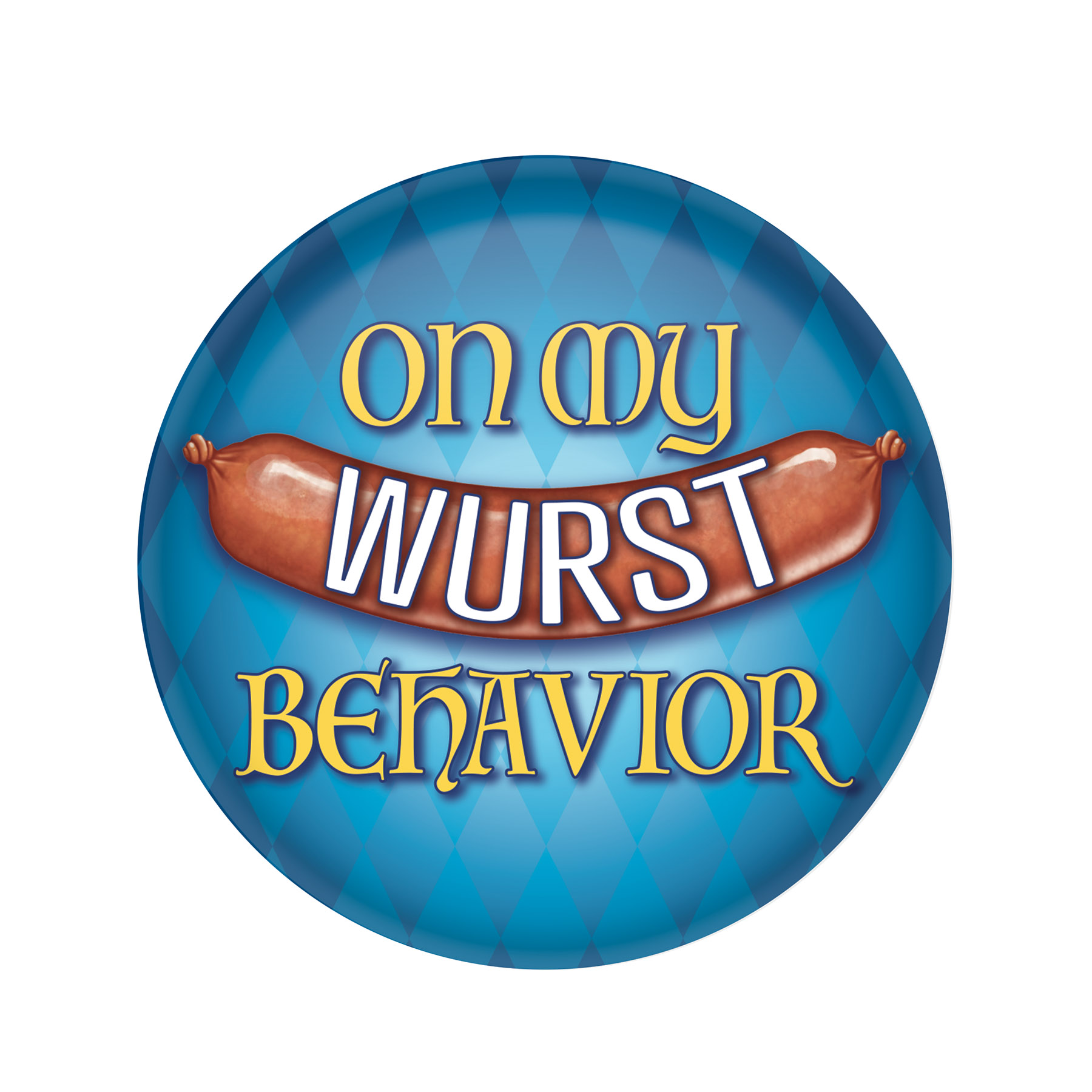 On My Wurst Behavior Button (Pack of 6) Oktoberfest buttons, Wurst behavior button, Oktoberfest party favors, German themed accessories, novelty party pins, beer festival favors, funny Oktoberfest accessories, party giveaway buttons, Oktoberfest decorations, Party Express Oktoberfest