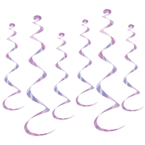 Metallic Opalecent whirls for ceiling decoration.