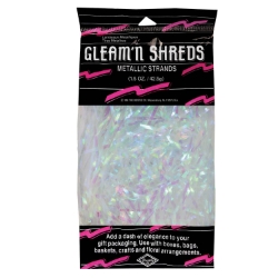Opalescent Gleam N Shreds Metallic Strands (Pack of 12) opalescent metallic shreds, iridescent basket filler, gleam n shreds opalescent, metallic strands décor, opal gift basket filler, party décor shreds, iridescent centerpiece accents, Party Express metallic shreds