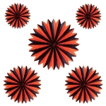 Orange & Black Accordion Paper Fans (Pack of 60) orange black paper fans, accordion paper fans, hanging party fans, Halloween décor, fall party decorations, black orange decorations, Party Express paper fans