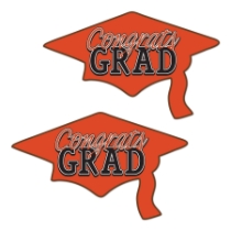 Orange Congrats Grad Cutouts