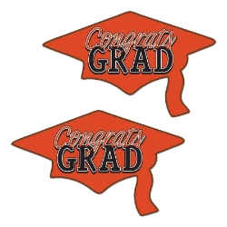 Orange Congrats Grad Cutouts