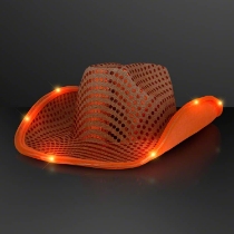 Orange Light Up Cowboy Hats