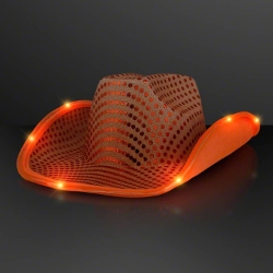 Orange Light Up Cowboy Hats