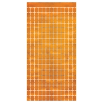 Orange Metallic Square Curtain