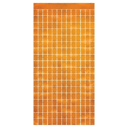 Orange Metallic Square Curtain
