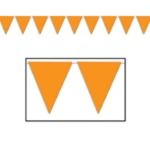 Orange Pennant Banner (Pack of 12) orange pennant banner, all-weather pennant banner, orange party decorations, outdoor event banners, sports team pennants, orange flag banner, Party Express pennant banner, festival decorations, school event décor, orange hanging banner
