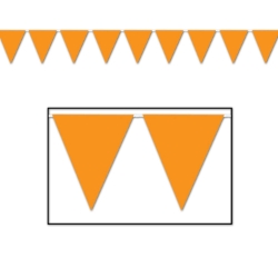 Orange Pennant Banner (Pack of 12) orange pennant banner, all-weather pennant banner, orange party decorations, outdoor event banners, sports team pennants, orange flag banner, Party Express pennant banner, festival decorations, school event décor, orange hanging banner