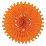 Orange Tissue Fan (Pack of 12) orange tissue fan, 25 inch tissue fan, orange party decorations, tissue paper fan, hanging party décor, Party Express tissue fan, orange wall décor, event backdrop decorations