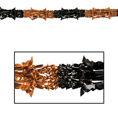 Orange and Black Metallic Garland (Pack of 12) Orange and Black Metallic Garland, Halloween, Halloween Decorations, Decorative Garland, Metallic, Garland, New Year’s Eve	