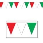 Red, White and Green Outdoor Pennant Banner