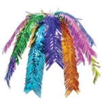 bright colored centerpiece that looks like palm leaves 