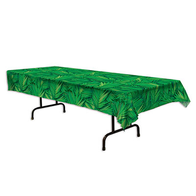 Green Palm Leaf Tablecover for a Luau party