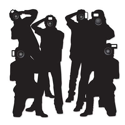 Black Paparazzi Props printed on thin plastic material.