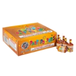a box of party popper with a couple poppers laying along side of the box