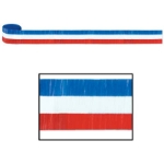 Red, White and Blue Striped Patriotic Crepe Streamer