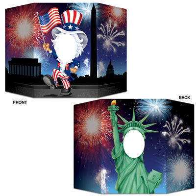 Patriotic Fun Photo Prop printed on both sides