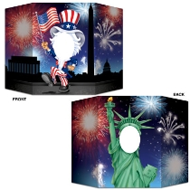 Patriotic Fun Photo Prop printed on both sides