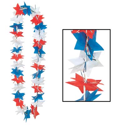 Patriotic Star Party Lei for 4th of July