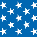 Patriotic Stars Backdrop printed on blue thin plastic material with white stars.