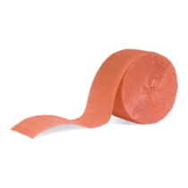 Peach Festive Crepe Streamer (Pack of 24) peach crepe streamers, peach party decorations, bulk streamers, wholesale party décor, crepe paper streamers, event decorations, Flame-retardant streamers, Party Express streamers, wedding décor peach, baby shower decorations peach, festive crepe streamer pack