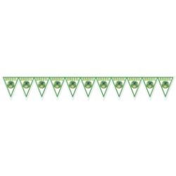 Soccer Pennant Banner - Brasil (Pack of 6) Brasil pennant banner, Brazil soccer banner, green yellow soccer décor, Brasil flag decorations, soccer party supplies, all-weather pennant banner, Party Express Brasil banner, international sports decorations
