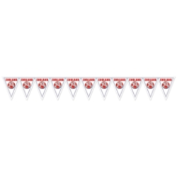Soccer Pennant Banner - England (Pack of 6) England pennant banner, English soccer banner, red cross soccer décor, England flag decorations, soccer party supplies, all-weather pennant banner, Party Express England banner, international sports decorations