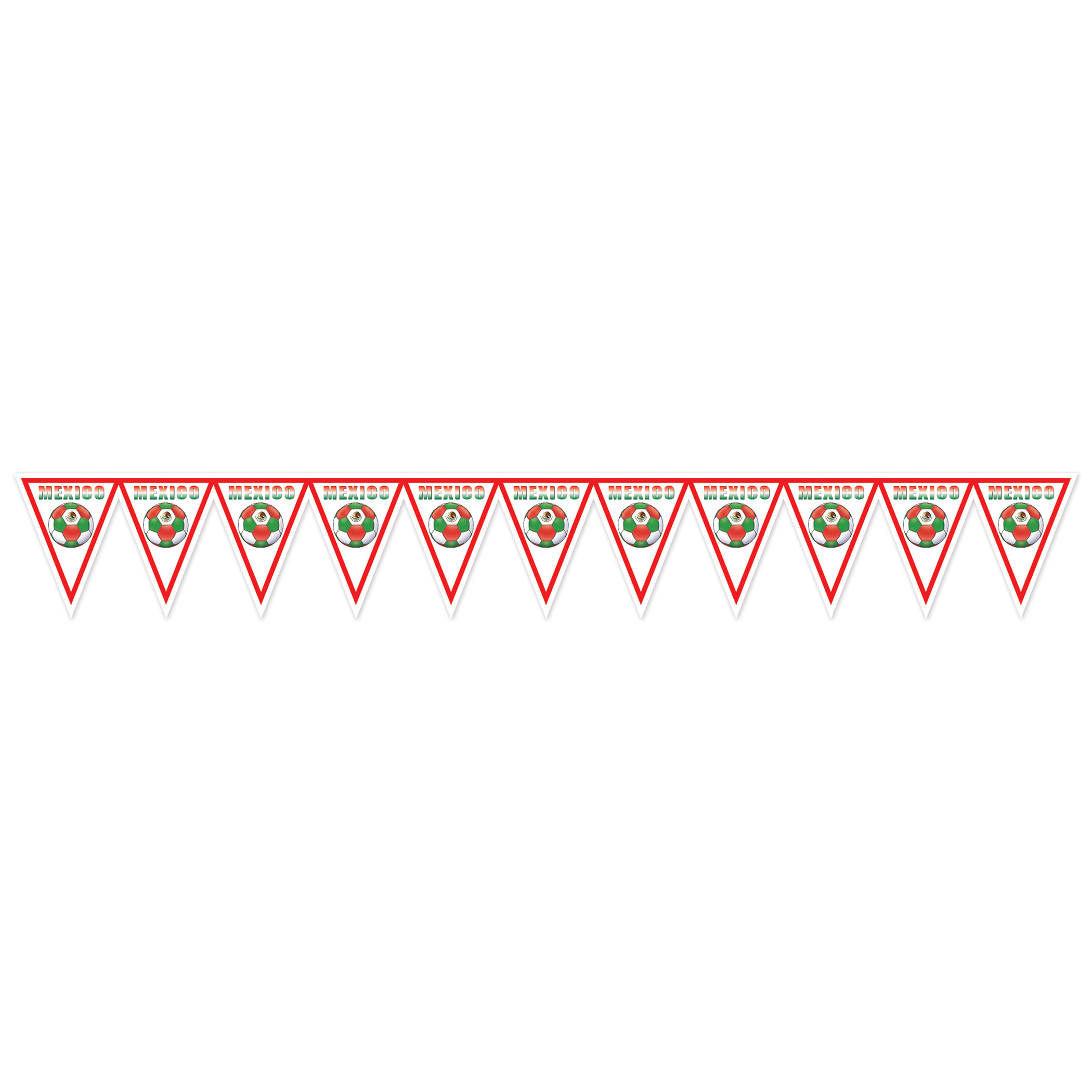 Soccer Pennant Banner - Mexico (Pack of 6) Mexico pennant banner, Mexican flag banner, soccer Mexico decorations, Mexico party supplies, Mexican themed décor, tricolor pennant banner, soccer party decorations, World Cup Mexico décor, international party supplies, Party Express Mexico banner