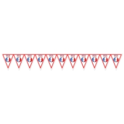 Soccer Pennant Banner - United States (Pack of 6) USA pennant banner, United States flag banner, American soccer decorations, USA party supplies, patriotic pennant banner, red white blue décor, World Cup USA decorations, soccer party décor, American themed decorations, Party Express USA banner