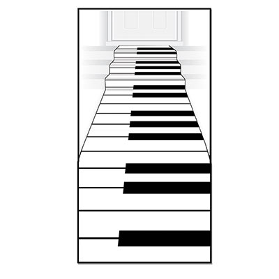 Piano Keyboard Runner printed to replicate a piano keyboard.