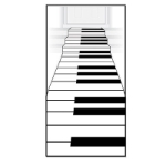 Piano Keyboard Runner printed to replicate a piano keyboard.