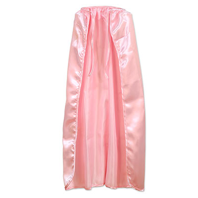 Pink silk like fabric cape.