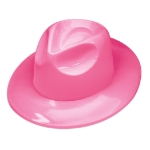 Pink Plastic Fedora (Pack of 25) pink plastic fedora, pink fedora hats, bulk party hats, fedora pack of 25, bachelorette party hats, pink costume hats, plastic fedora wholesale, party accessories, Party Express fedora
