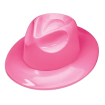 Pink Plastic Fedora (Pack of 25) pink plastic fedora, pink fedora hats, bulk party hats, fedora pack of 25, bachelorette party hats, pink costume hats, plastic fedora wholesale, party accessories, Party Express fedora