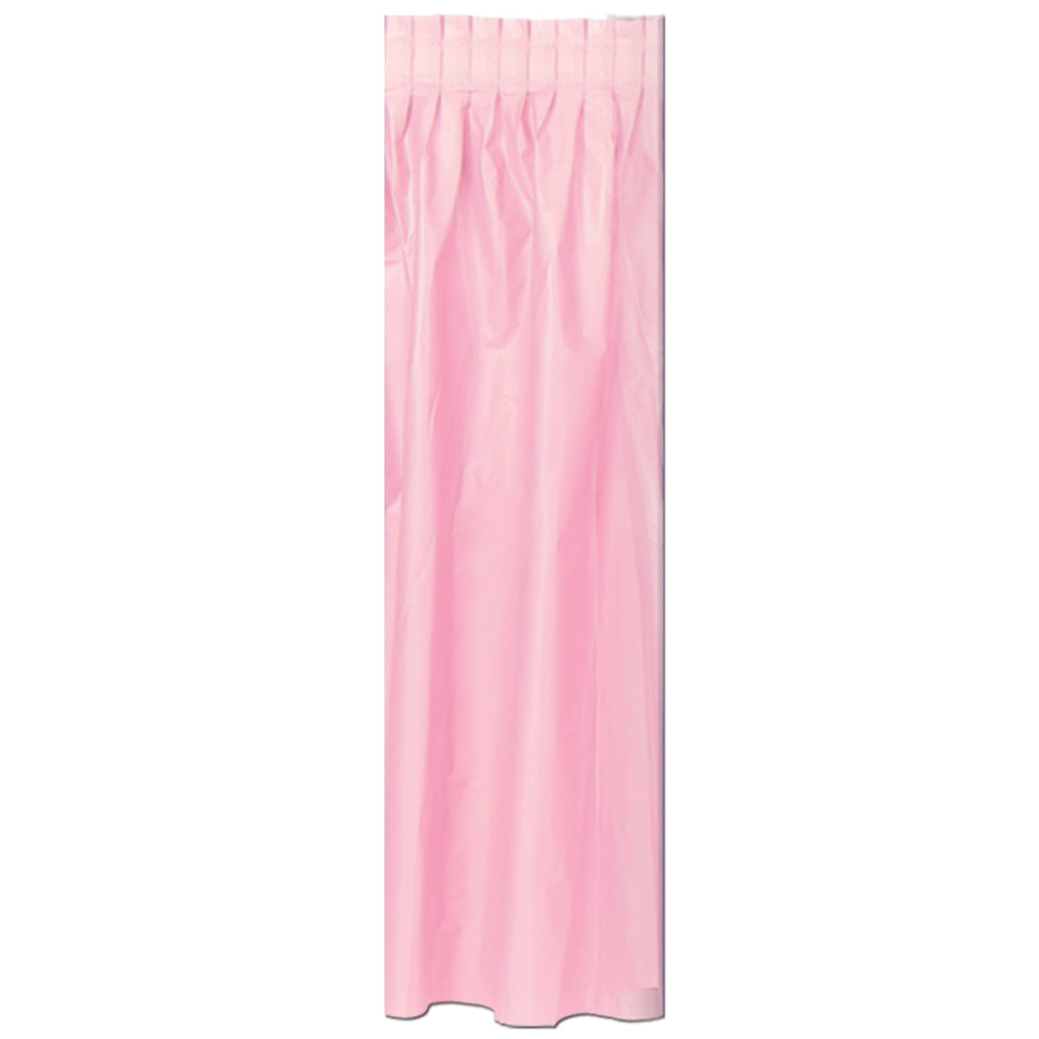 Pink Plastic Table Skirting (Pack of 6) pink table skirting, plastic table skirt, embossed vinyl table skirt, pink party decorations, banquet table skirting, Party Express table décor, pink event table cover, plastic table fringe