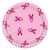 DISC - Pink Ribbon Plates (Pack of 96) Pink Ribbon Plates, pink ribbon, plates, breast cancer awareness, wholesale, inexpensive, bulk