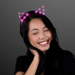 Pink LED Cat Ears Headband