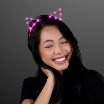 Pink LED Cat Ears Headband