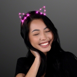 Pink LED Cat Ears Headband