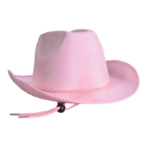 Pink Velour Cowboy Hat (Pack of 6) pink cowboy hat, velour cowboy hat, western party hat, adjustable chin strap hat, cowboy costume accessory, pink western hat, party cowboy hats, Party Express western supplies