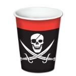 Black with Red top Pirate Beverage Cups