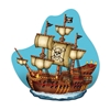 Pirate Ship Wall Plaque made of card stock material printed with a pirate ship.